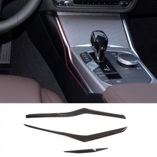 Carbon Fiber ABS Center Gear Box Side Strip Trim For BMW 3 Series G20 G28 20-23