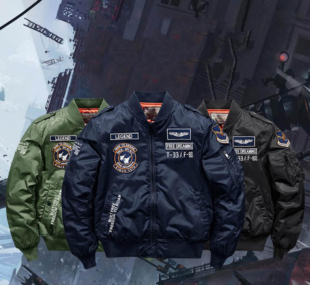 Jacket Reversible Jumper Filling Jacket Blouson Flight Jacket Military Jacket Spring Autumn Winter Casual Windproof Cold Protection Coat Embroidery