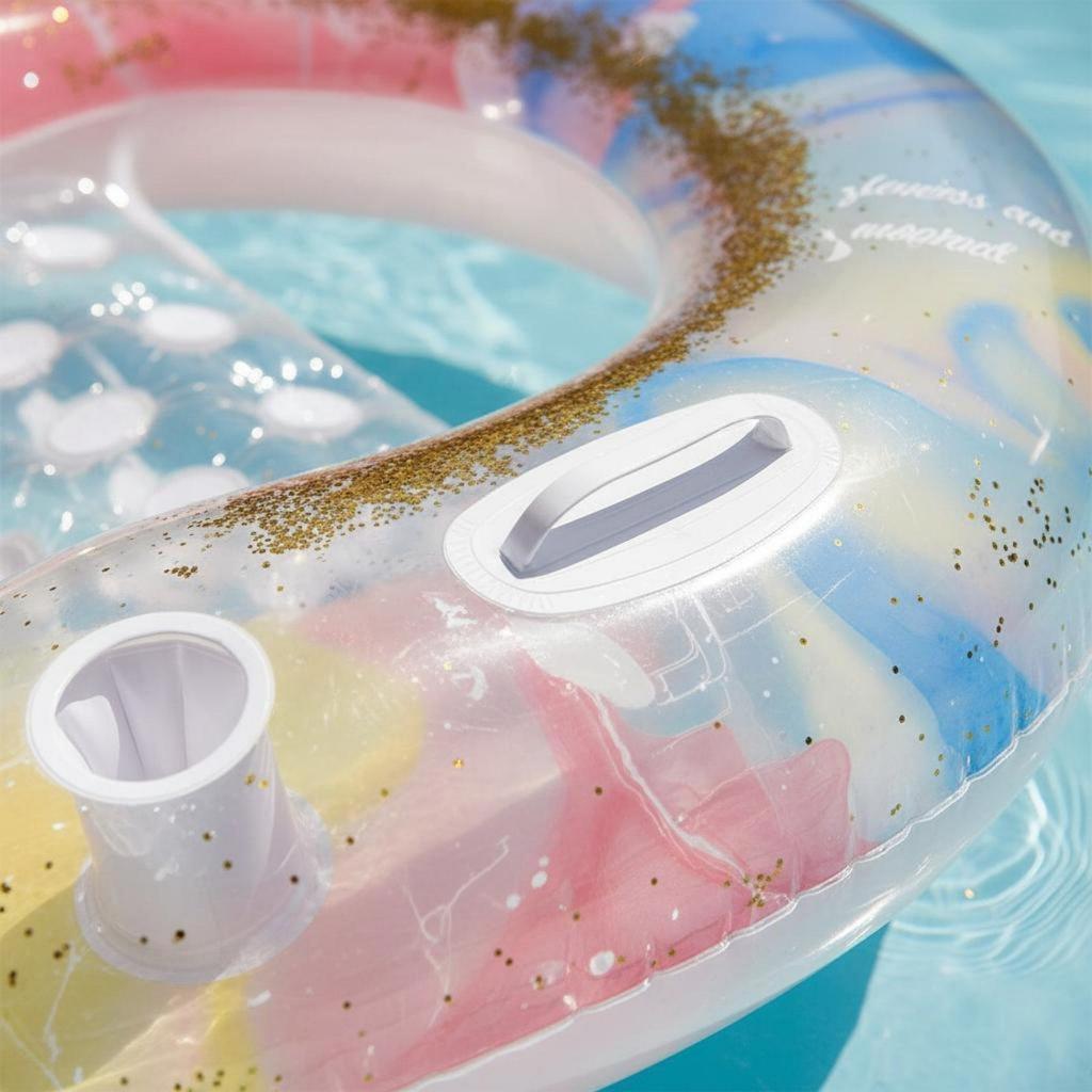 Inflatable Pool Chair Portable Featuring Drink Holders Easy Inflate/Deflate