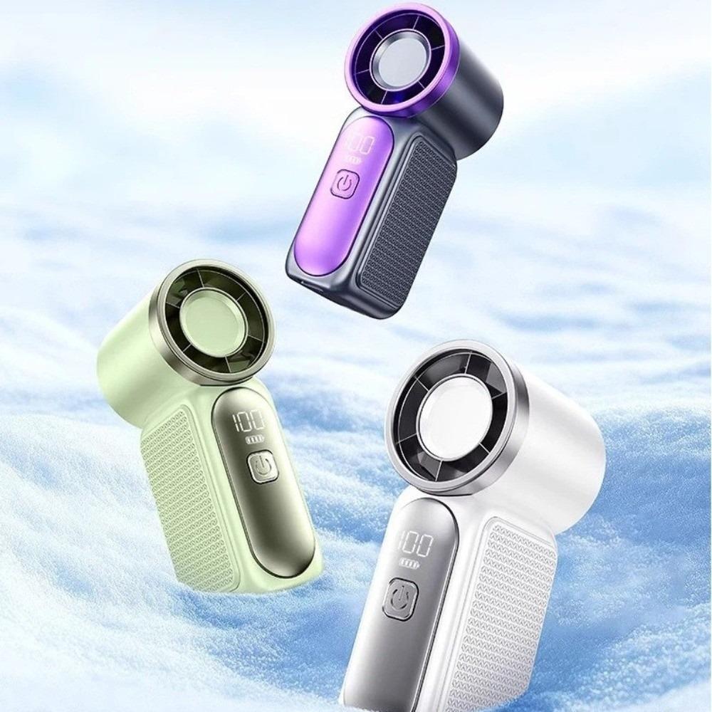 Portable High Speed Mini Handheld Fan LED Display USB Rechargeable Desk Fan Ultra-quiet Strong Wind Fan Travel
