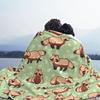Tanuki Japan Kawaii Raccoon Blanket Animal Nature Flannel Throw Blanket Airplane Travel Decoration Soft Warm Bedspread