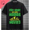 Retro Lets Watch Horror Movies Design Halloween Movie Lovers Graphic Tshirt Short Sleeve 100cotton Originality Casual Tshirt