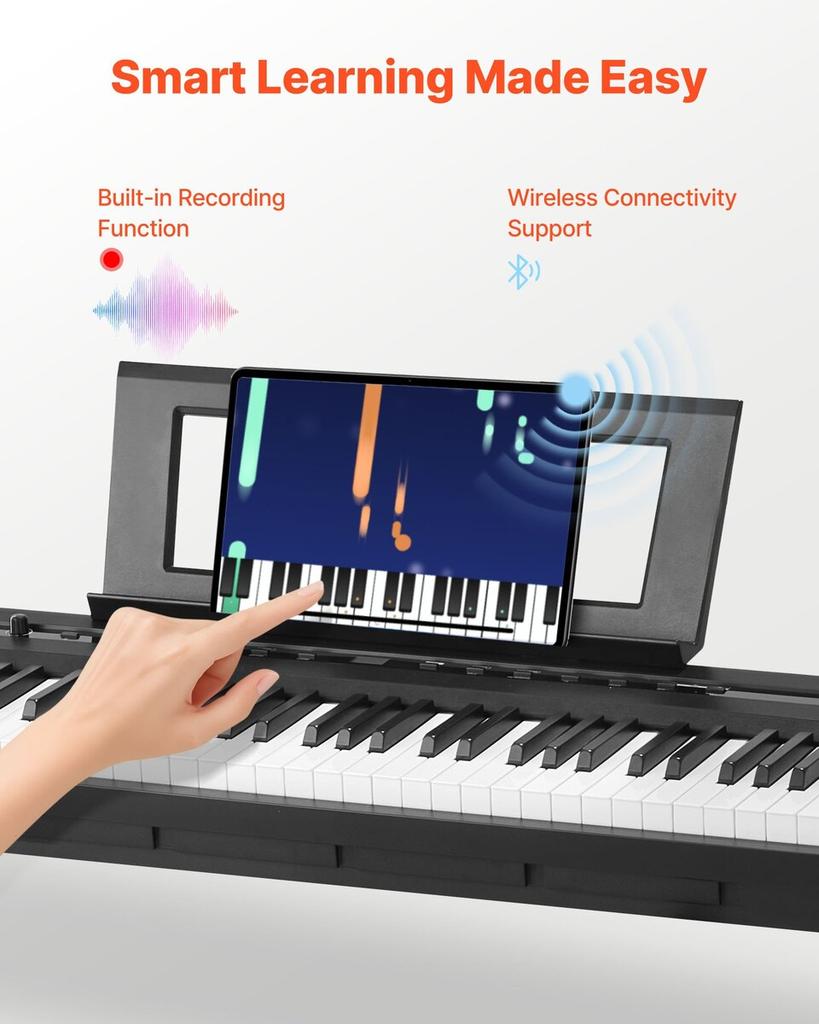 Weighted Digital Piano, 88 Keys Fully Weighted, Electric Piano Dual Keyboard & Speakers with X Stand, Sustain Pedal, Recording Function, 280 Tones,