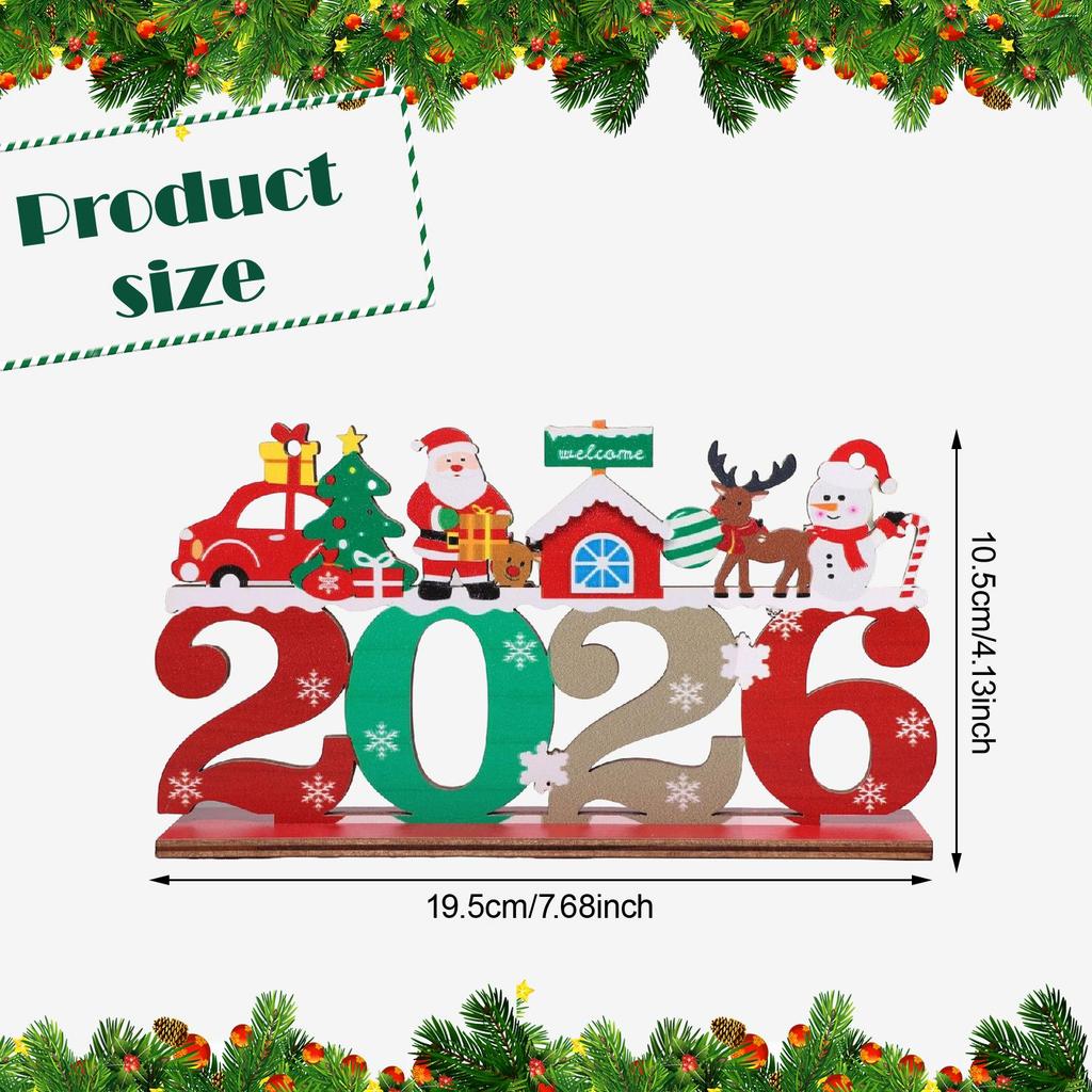 2026 Christmas Wooden Ornament Modern Attractive Accessories Tabletop Ornament Desktop Decoration for Shops Bookshelf Desktop