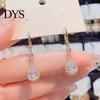 Girls Earrings 1 Pair Dangle Water Drop Pendant Elegant Golden Hypoallergenic Sparkling Rhinestone Women Fashion Jewelry