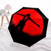 One Piece Portgas·D· Ace Automatic Folding Cute Umbrella with Sturdy Iron Frame, Portable Compact Travel Umbrella All-Season Use Parties018