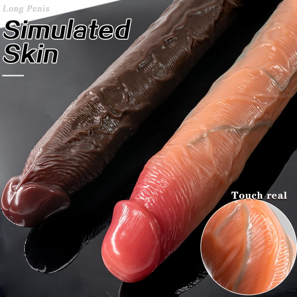 Realistyczny długi dildo, ultra-miękki, dotykowy płynny silikon, realistyczna faktura skóry, nie wymaga baterii, pomoc dla dorosłych na intymne chwile
