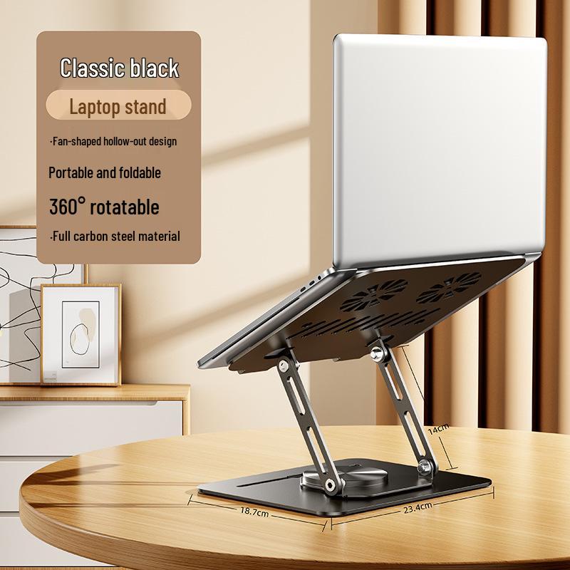 Portable Folding Laptop Stand with Cooling Fan and Storage