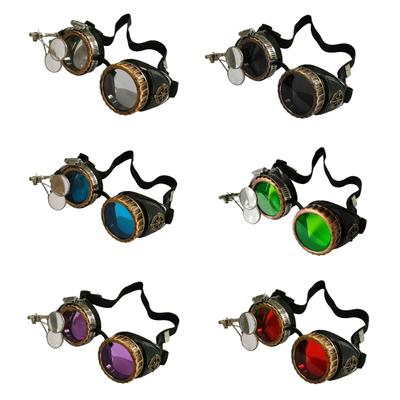 Vintage Steampunk Goggles Glasses Halloween Costume Accessories for Men Women Cosplay Party Welding Glasses Gifts