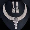 Set European And American Light Luxury Banquet Dress With Diamond Bride Earrings Two-Piece Set Jewelry Necklace Women