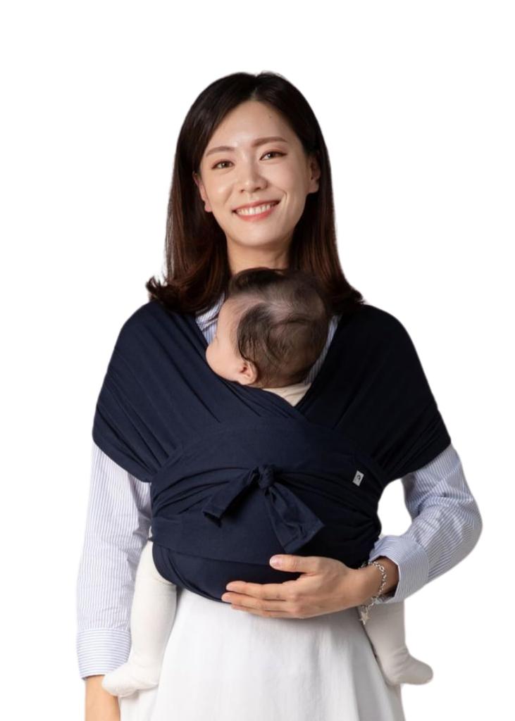 Konny Baby Carrier Elastech Sling for Newborns Up To Comes with Storage Internationally Deep Sleep Carrier (Konny) 20kg, Bag, Certified, (navy) (2XS)