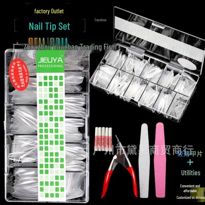 

Universal Seamless Nail Tips Set: Half/Full Coverage Stickers for Salon-Style Manicure