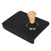 Wood Coffee Tamper Silicone Coffee Tamper Mat Set with Stainless Steel Base for Beginners Baristas