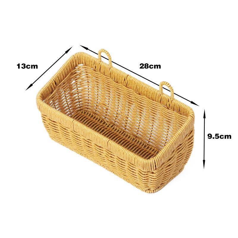 Imitation Rattan Wall-Mounted Basket for Storage & Decor