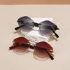 Rimless Polygon Sunglasses Women  New Chic Vintage Gradient Multi-color Casual Shades Trendy Brand Design Sun Glasses