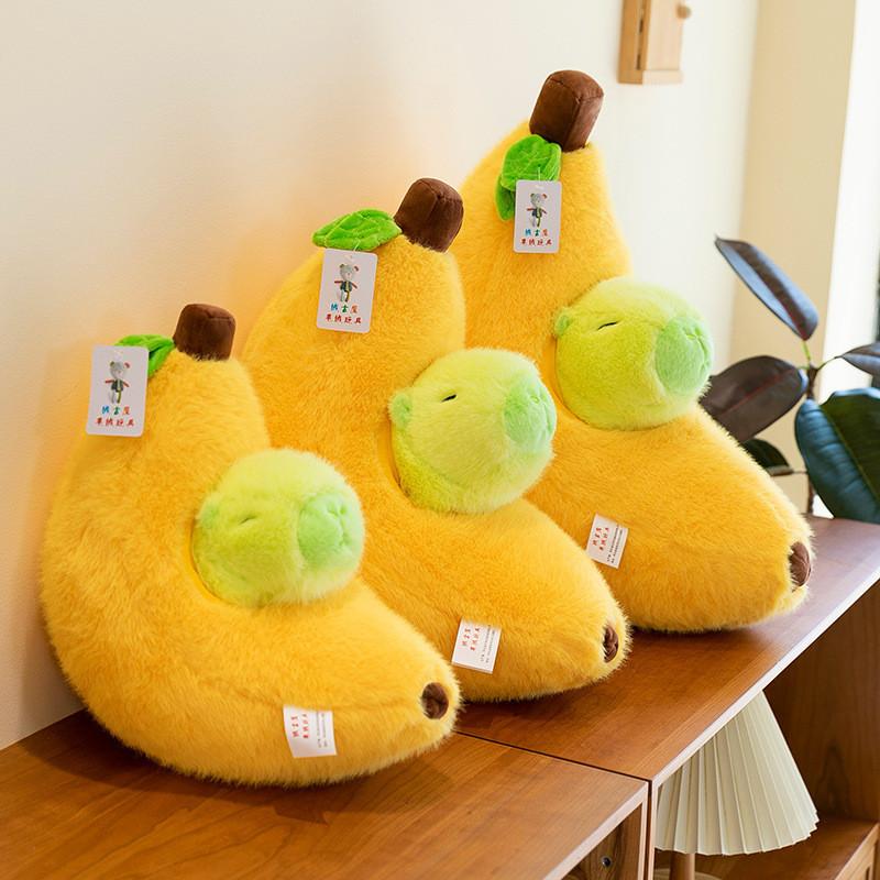 Capybara Doll Banana Plush Toy Stuffed Animal Cartoon Fluffty Gift Decor Home