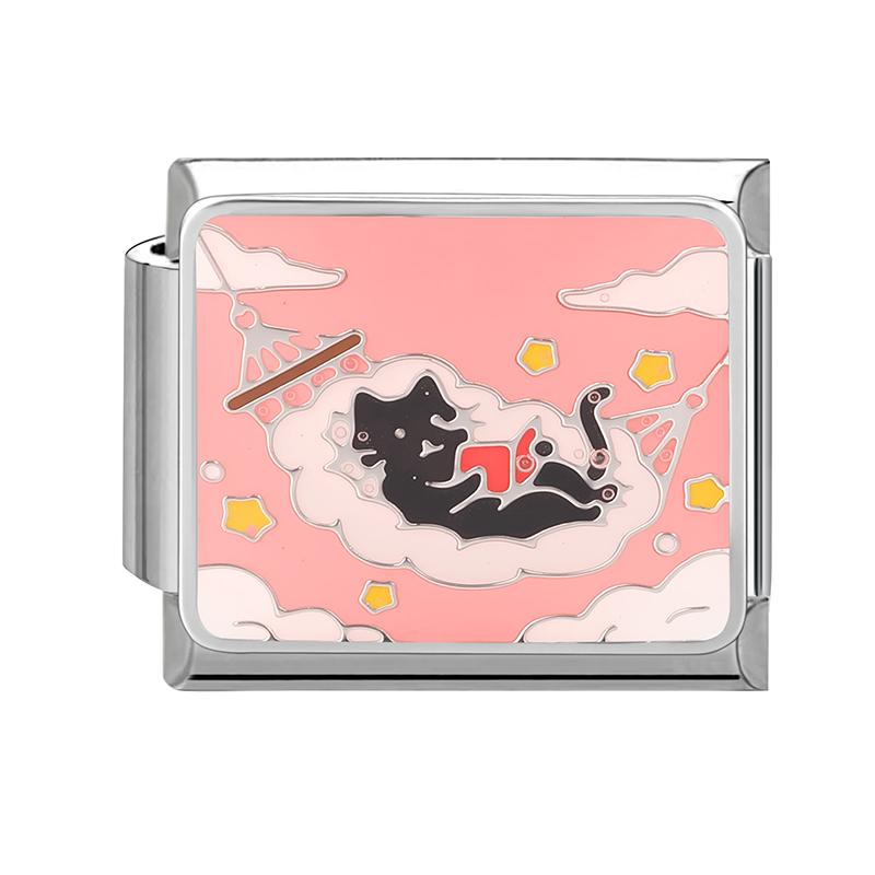 Fashion Colorful Y2K Animal Series Cat Dog Italian Charm Beads Fit 9MM Stainless Steel Bracelets Gifts Women Jewelry DIY Making