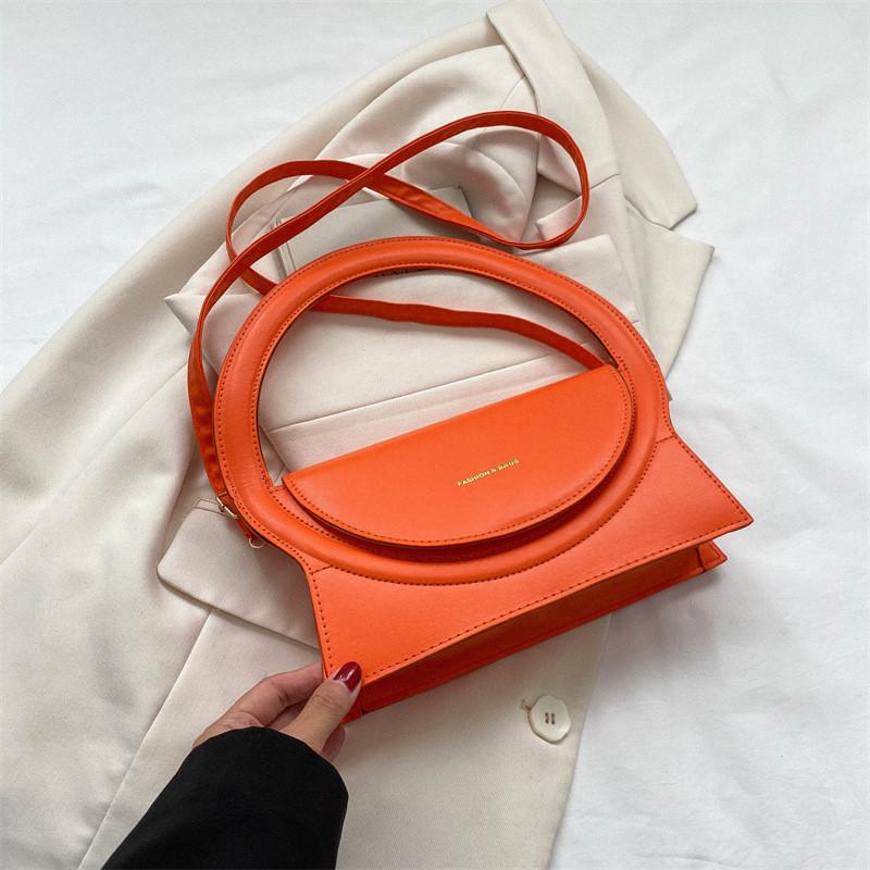 Chic Pu Leather Crossbody Bag Fashionable Shoulder Bag 2023 Trendy Womens Handbag оранжевый