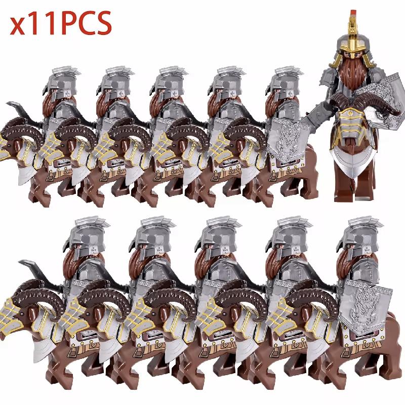 Medieval Knights Mounts Set - Dwarf Goat Wild Boar and Castle Animals Building Block Figures