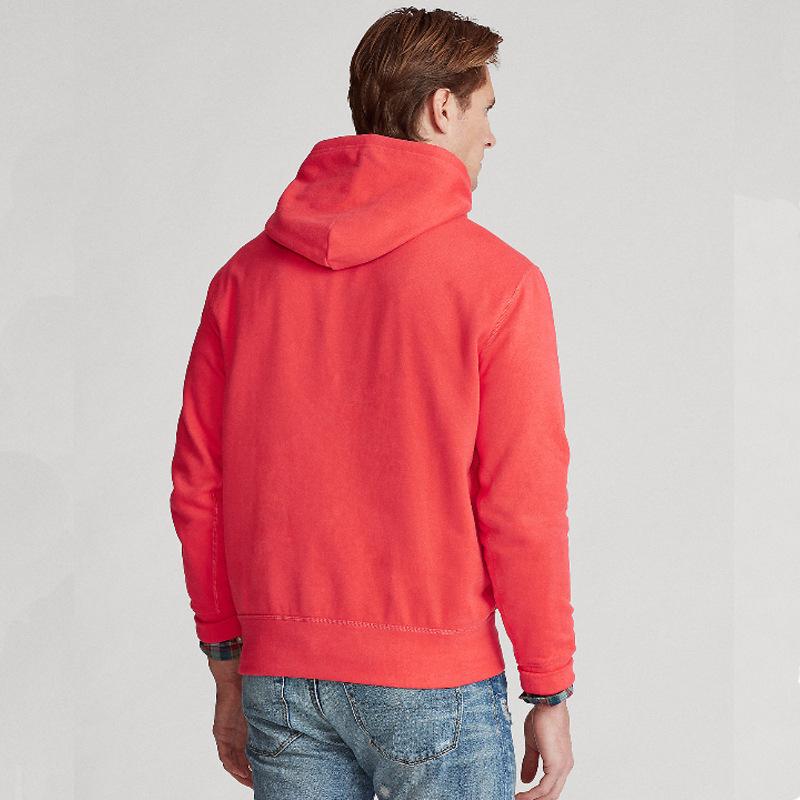 Men's Fleece-Lined Polo Sweatshirt: Autumn/Winter Small Horse Embroidery Hoodie