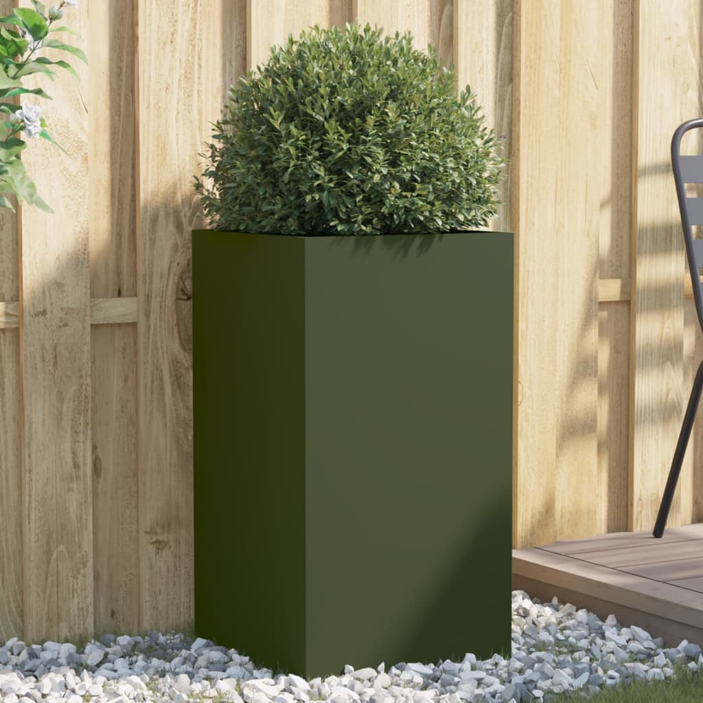 Vidaxl Donica, Oliwkowa, 42X38X75 Cm, Stal