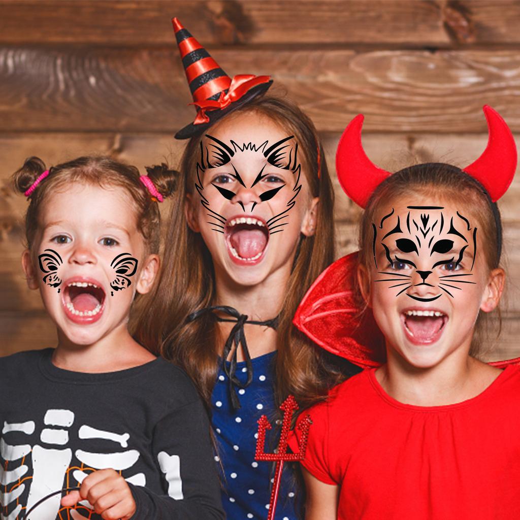 25 Pieces Face Painting Stencils, Reusable Face Paint Templates Tattoo Stencils