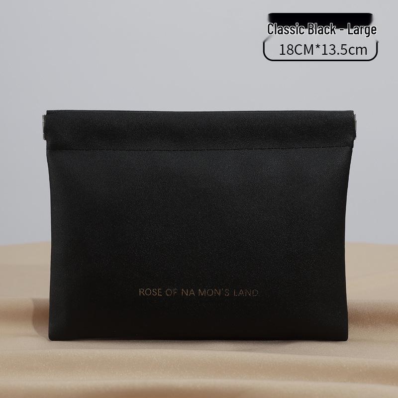 Compact PU Pouch: Spring Clip Closure for Earphones, Data Cables, Coins, or Lipstick Storage