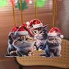 2D Flat Cat Christmas Hanging Hanging Animal Xmas Tree Ornaments  New Year Gift