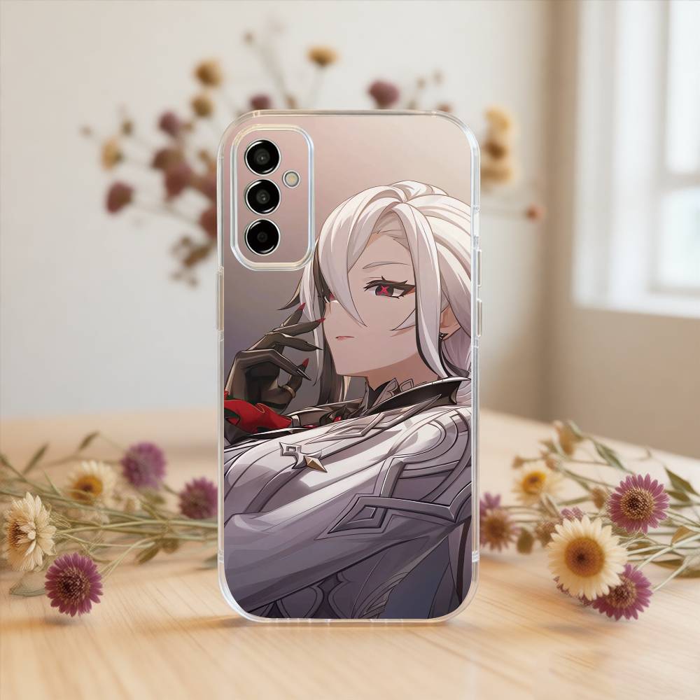 Genshin Impact Arlecchino Phone Case Transparent Silicone Soft For SamsungA10,12,20,21S,30,31,40,50,51,52,70,71