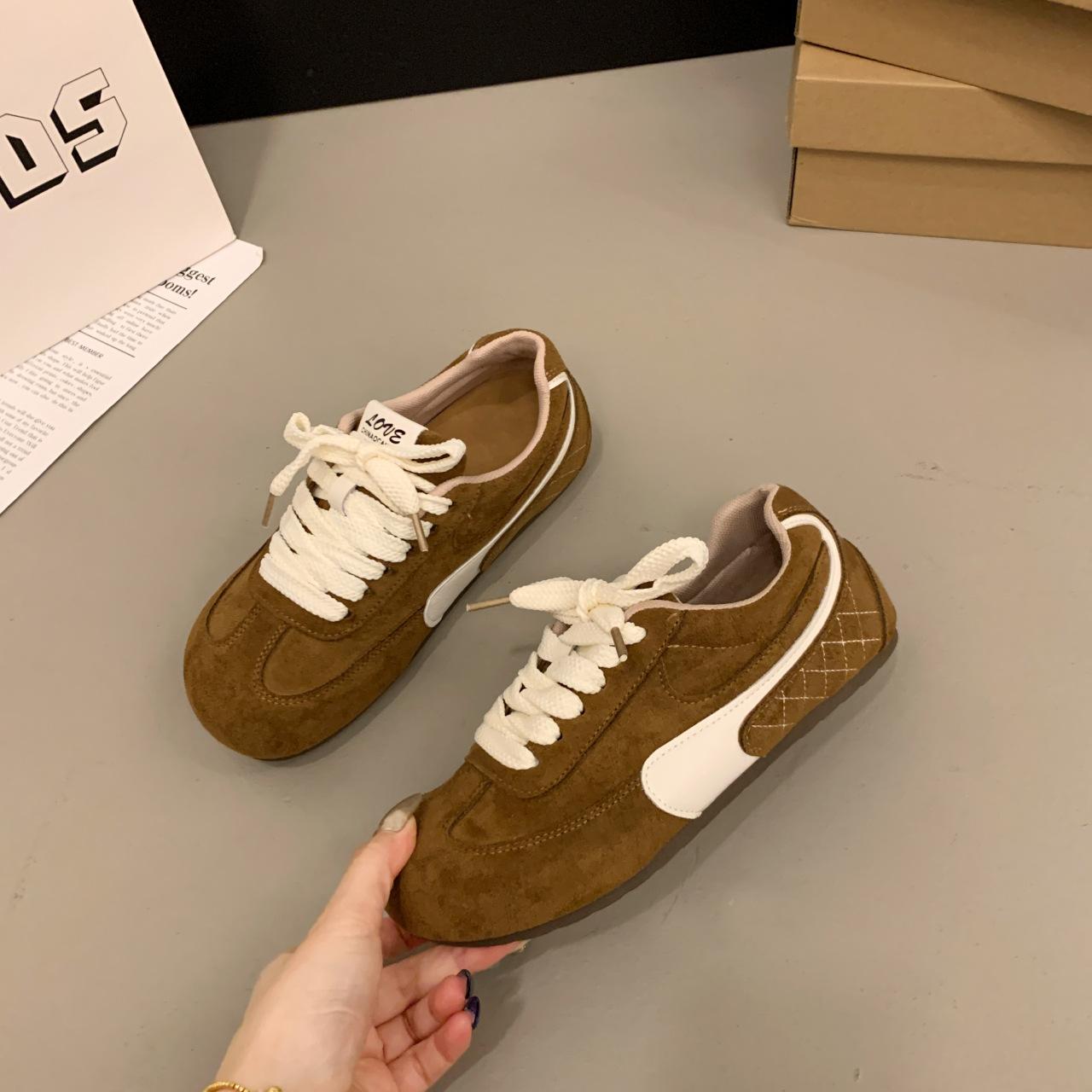 

Кроссовки женские ретро американские немецкие ins tide весна 2025 новые с плоской подошвой в цвете Forrest Gump повседневная спортивная обувь женская 40 темно-коричневого