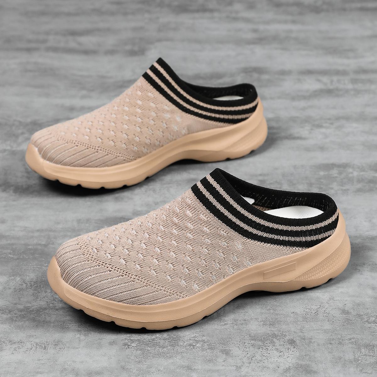 TUINANLE Platform Thick-soled Slippers Women S Shoes One-Step Lazy Half-Drag Shoes Walking Sneakers Half Slippers 42 хаки