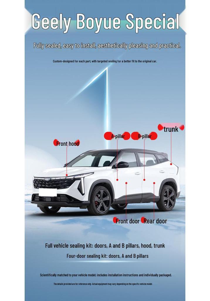 Geely Boyue/Boyue L Autotür-Dichtungsleiste - Schalldämmende & Staubdichte Gummidichtung