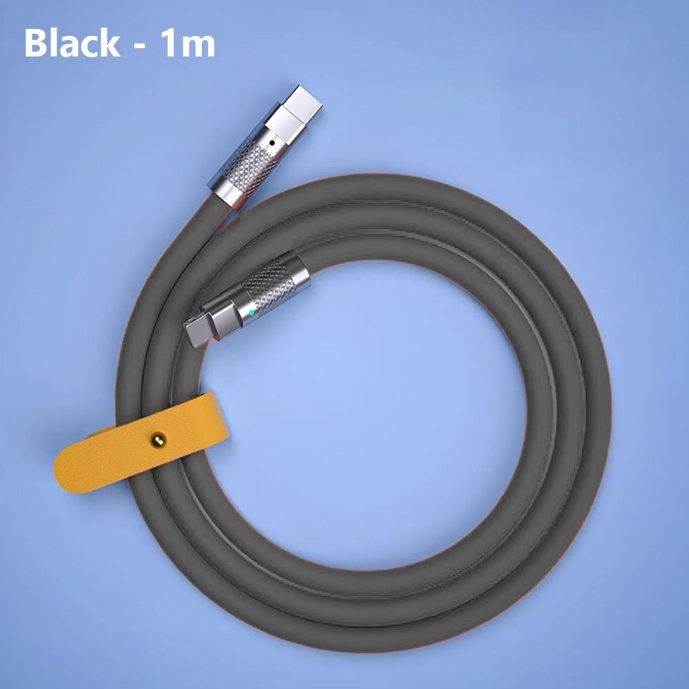 100W Fast Charging Cable 1M 1.5M 2M Liquid Silicone PD Type C Cable Type-C To C Versatile Compatibility Data Line