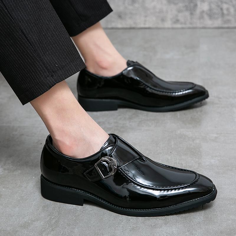 Fashion High End Brand Men's Banquet Formal Shoes Low Heel Retro Red Men's Business Casual Shoes High-quality Work Leather Shoes