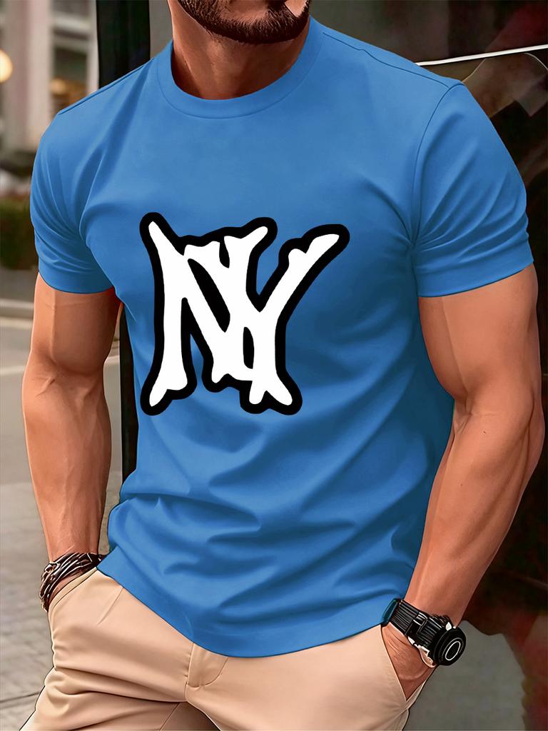 Simple Ny Logo Prints Men TShirt Cotton Summer Soft Oversized Tops ONeck Short Sleeve Comfortable T Shirt Casual Male Clothes