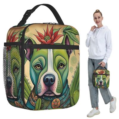 Pit Bull Prickly Portraits Insulated Lunch Bag for Kids School Cooler Thermal Food Box Tote Leakproof Lunch Boxes Container