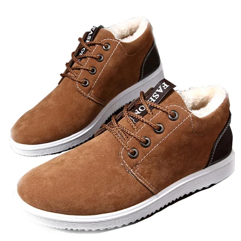 Light Warm Cotton Shoes for Men Winter Shoe Suede Men Sneakers  New Thicken Plush Comfort Lace-up Footwear Zapatos De Hombre