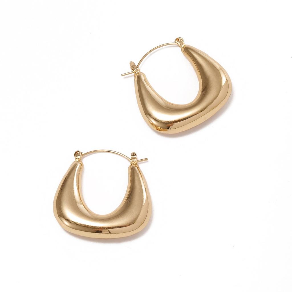 European and American Jewelry Ins Cold Wind Smooth Geometric U-shaped High-grade Element Ring Simple Light Luxury Earrings