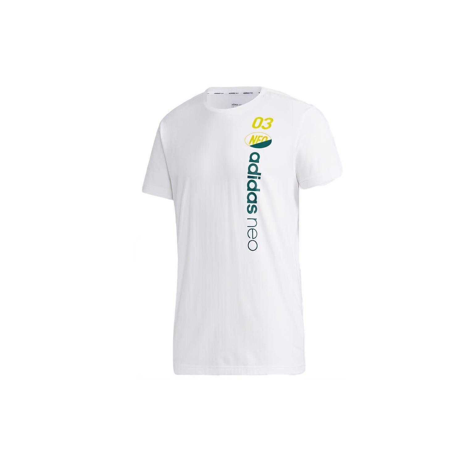 adidas neo Casual Cozy Sports Round Neck Short Sleeve White Men s GK1525 XL