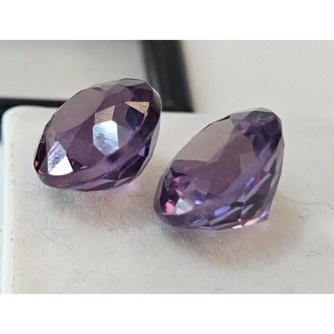 Beautiful Natural Color Change Alexandrite 10-11 Ct Round Cut Pair Gemstone
