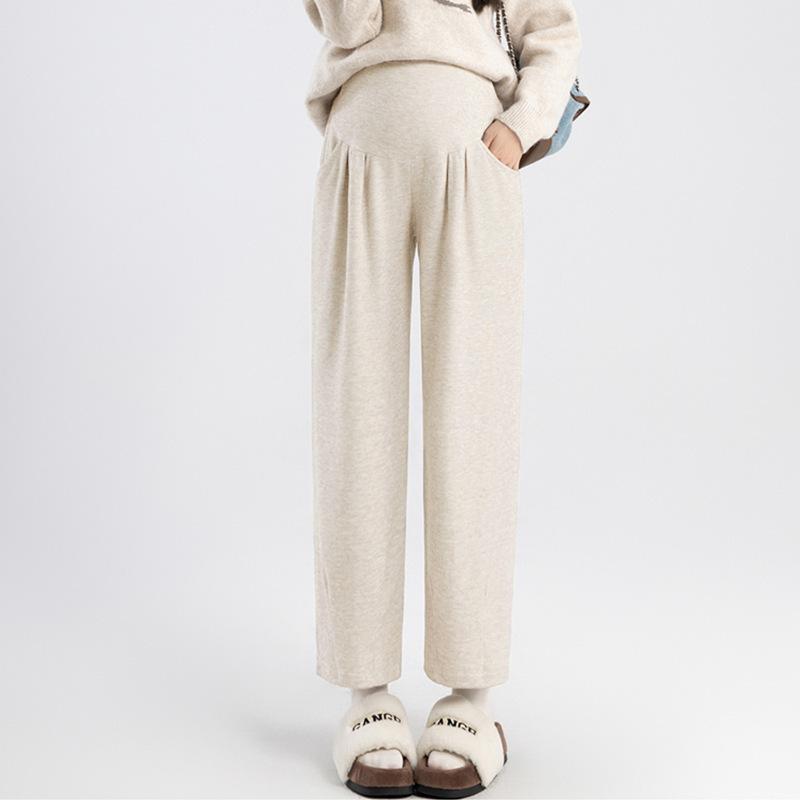 Maternity pants spring and autumn wear new glutinous rice pants do not restrain the belly small wide leg pants maternity clothing autumn clothing