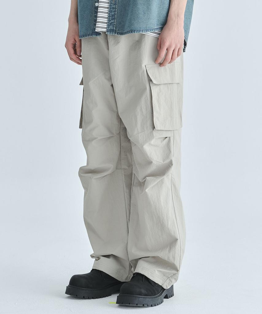 CGP Nylon Cargo Parachute Pants - Beige