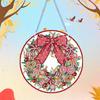 5D DIY Diamond Painting Wreath Ornament Christmas Full Drill Garland Diamond Wall Decor Wreath for Home Window Door Decor Gift