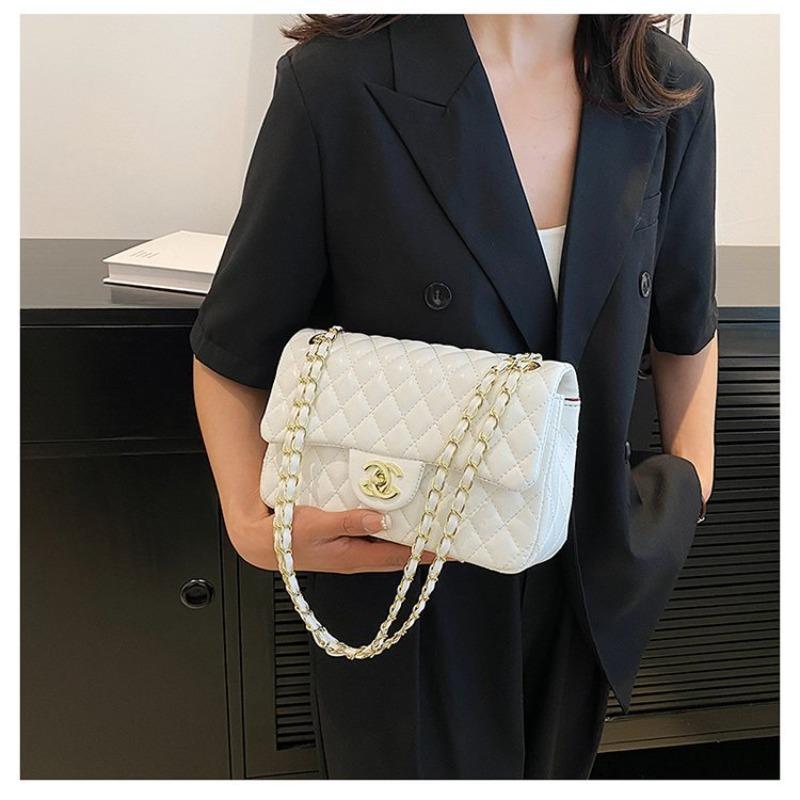 Bag Women s New Bag One Shoulder Crossbody Bag Premium Leather Rhombus Chain Bag Women 1