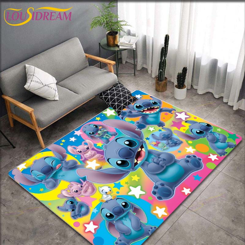 Anime Stitch Pattern Carpets Living Room Anti-Skid Area Rug Kids Bedroom Mats Yoga Mat Large Carpet Decor