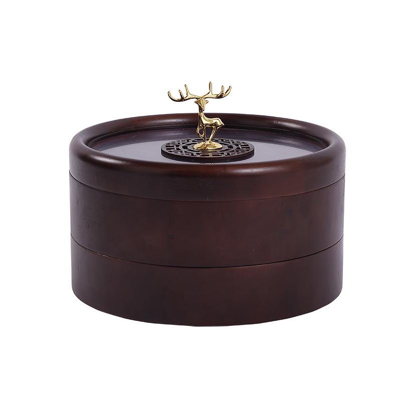 New Chinese Style Solid Wood Candy Box: Light Luxury Retro Compartmental Storage for Coffee Tables or Weddings.