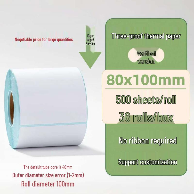 Samoprzylepne etykiety termiczne na kody kreskowe 100×150 mm - Trwałe i wodoodporne do logistyki