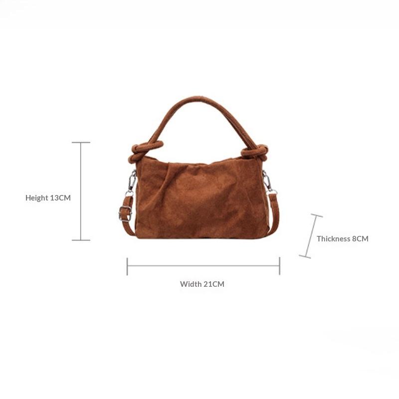 Retro Suede Simple Crossbody Bag Women Handle Bag Casual Comfortable And Versatile Texture Shoulder Commuting Bag