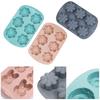 6-Cavity Flower Silicone Mold Non-stick Food Grade Easy Release DIY Candy Pudding Chocolate Fondant Cookies Jelly Baking Mold