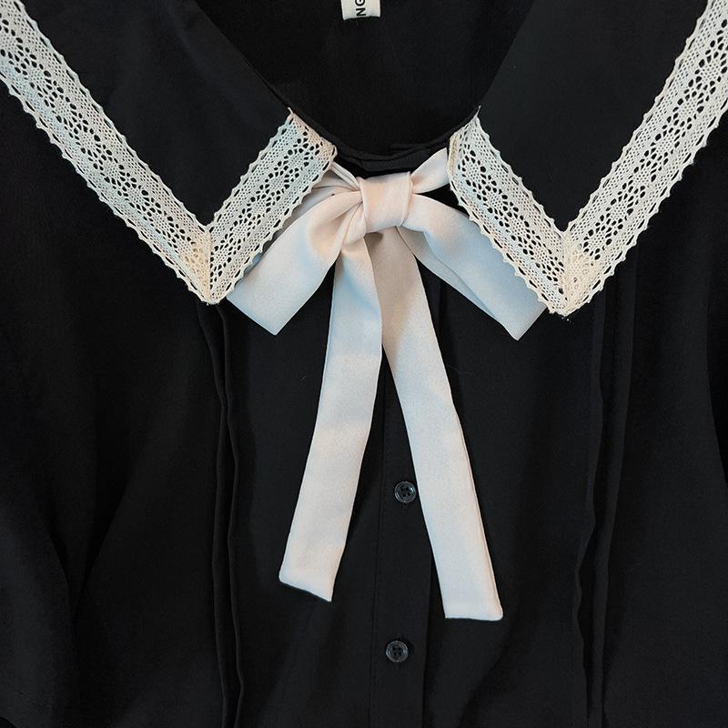 Plus Size Women's Pleated Dress with Doll Collar and Tie Hem (Model MD2588)